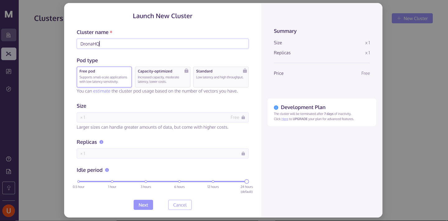 Create MyScale Cluster